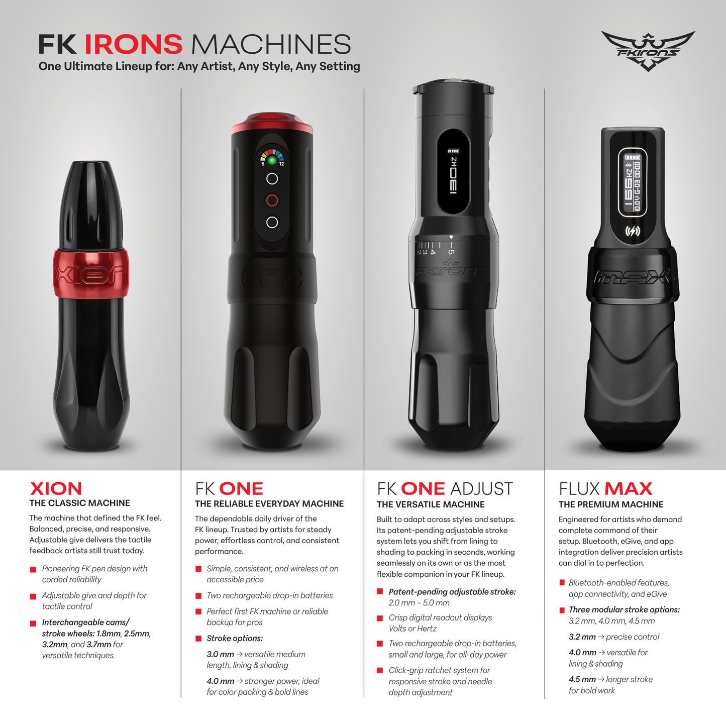 FK One Adjust Wireless Tattoo Machine - FK Irons - Precision Tattoo Machines