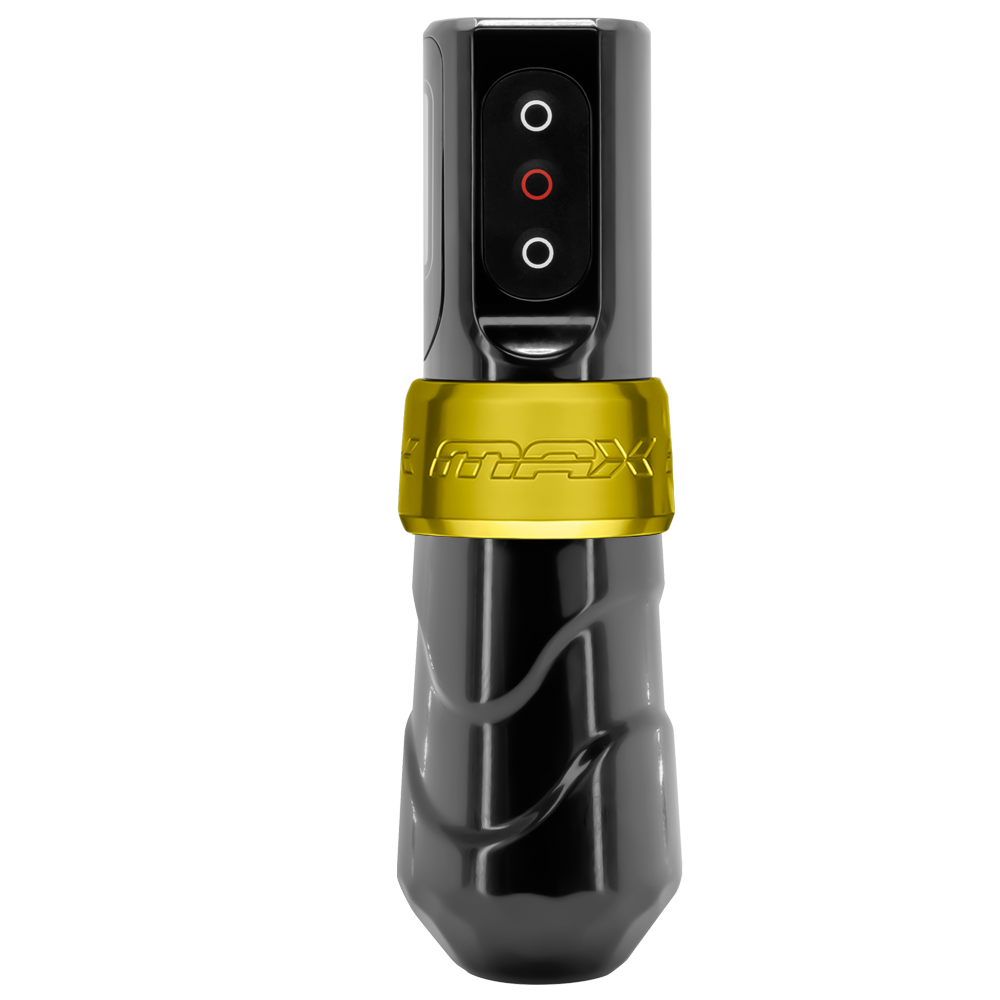 Flux Max Gold w/ 2 PowerBolts II - FK Irons - Precision Tattoo Machines
