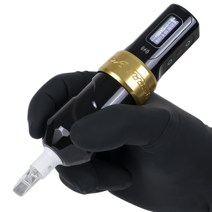 Flux Max Gold w/ 2 PowerBolts II - FK Irons - Precision Tattoo Machines