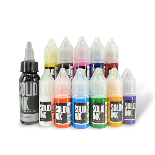 SOLID INK -- MINI TRAVEL SET X 12 NEW ANTI-LEAK BOTTLES